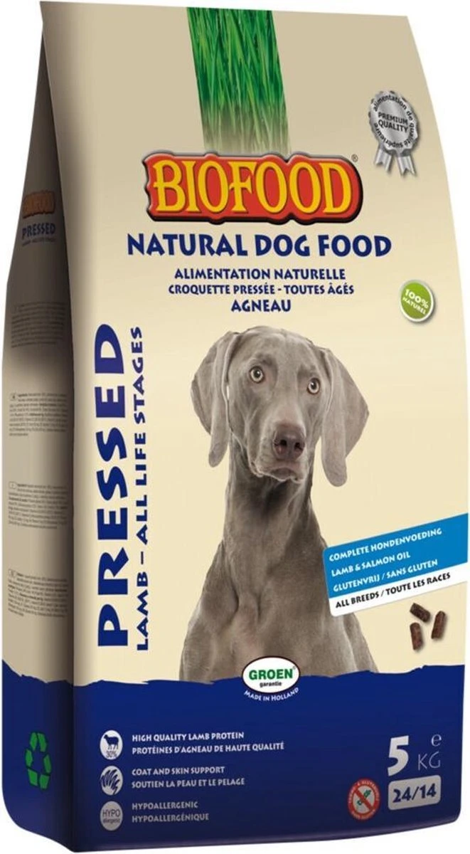 4x BF Petfood Vleesbrok Geperst Hondenbrokken Lam 5 Kg