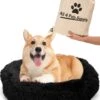 All 4 Pets Supply® Hondenmand Donut – Kattenmand – Maat S – Geschikt Voor Honden/katten Tot 40 Cm – Hondenkussen – Zwart