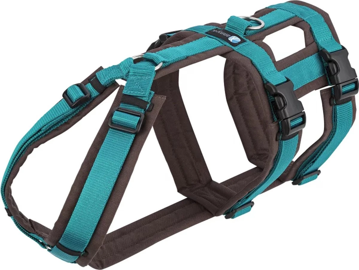 Annyx Safety Hondentuig Bruin Petrol Maat XS Geschikt Voor Borstomvang; 43-52cm