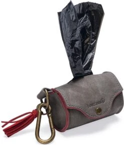 Beeztees Balacron Poepzakhouder Ot – Hond – Kunstleer – Kleur: Grijs – Incl. 20 Zakjes