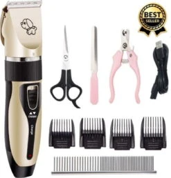 Complete Hondentondeuse Set – Draadloos Tondeuse – Scheerapparaat Voor Je Hond Of Kat – Huisdier Trimmer – Professionele Dierentondeuse – Dieren Verzorging –
