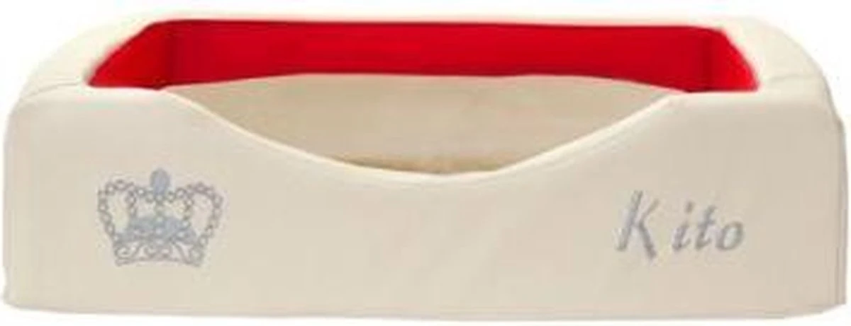 DoggyBed – Orthopedische Hondenmand – Gelax Duo Compact Style – 50 X 50 X 13 Cm – Beige / Rood