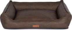 Dog’s Lifestyle Hondenmand Structuro Leder Cognac XL 110cm – Ook In Taupe, Antraciet, Bruin En Lichtgrijs