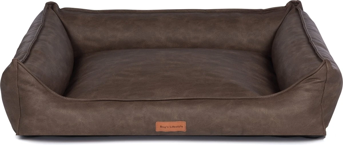 Dog’s Lifestyle Hondenmand Structuro Leder Cognac XL 110cm – Ook In Taupe, Antraciet, Bruin En Lichtgrijs