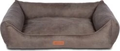 Dog’s Lifestyle Orthopedische Hondenmand Lederlook Deluxe Taupe M 90cm – Ook In L & XL – Antraciet & Bruin