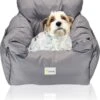 Doxie® Autostoel Hond – Hondenmand – 2 In 1 – 60 X 50 Cm – Wasbaar – Antislip – Waterbestendig – Incl. Autogordel – Maat M – Donkergrijs