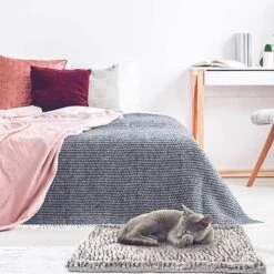 FurDreams Katten- En Hondenmand Zelfverwarmende Thermische Puppykussens – Kalmerende Deken Voor Binnen En Buiten – Geschikt Voor Huisdieren, Wasbaar Pluche, Niet-elektrisch, Geruisloos Warmtekussen (70 X 47 Cm)