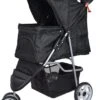 Hondenbuggy Zwart 3-wieler – Huisdieren Wandelwagen Inklapbaar – Dogs&Co