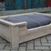 Houten Hondenmand Vito Van Gebruikt Steigerhout Inclusief Antraciet Kussen 110x80x30cm
