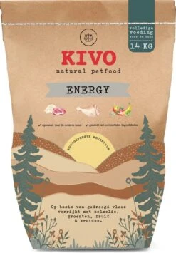 Kivo Petfood Hondenbrokken Energy 14kg Koudgeperst – Tarweglutenvrij