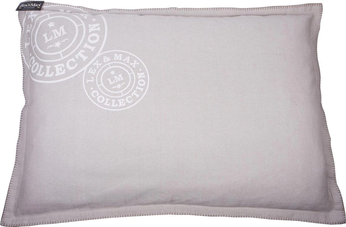 Lex & Max Visgraat – Losse Hoes Voor Hondenkussen – Rechthoek – Kiezel – 100x70cm