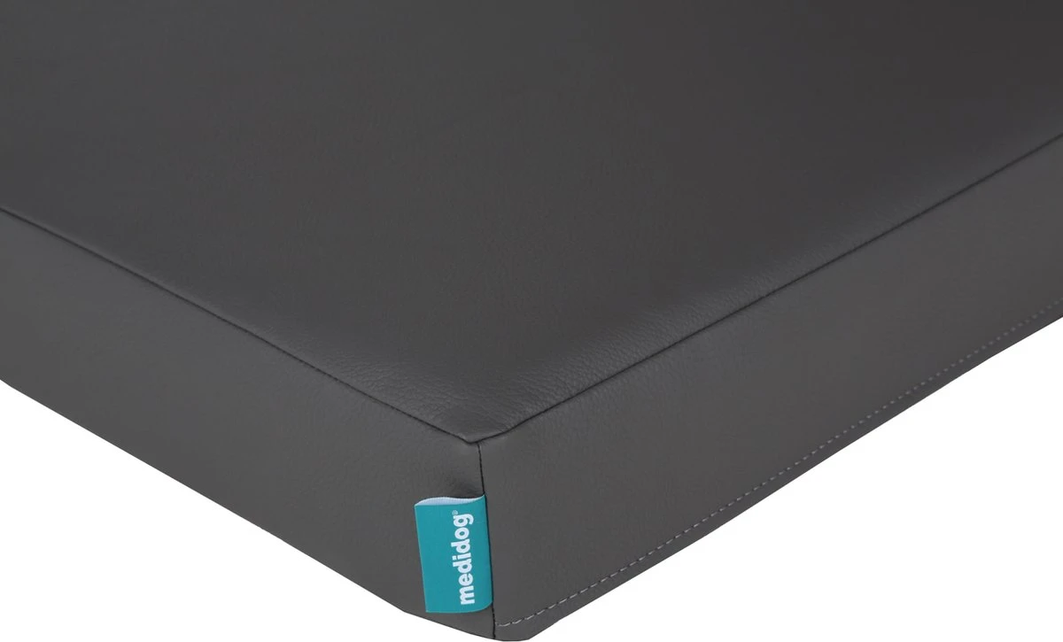 MediDog Orthopedisch Hondenkussen Lederlook – Grijs 140x100x10