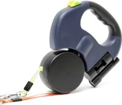 Morn Light Double Intrekbare Hondenriem, Flexibele Hondenriem Voor Twee Honden Met Ledlicht En Poepzakhouder Voor Twee Honden Om Te Wandelen Training