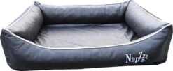 Napzzz Hondenmand Divan Lederlook Zwart Maat M: 90 X 75 Cm