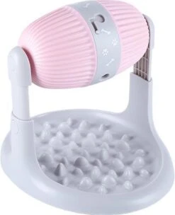 Pets Fortune Voerdispenser Honden En Katten – Slow Feeder – Langzaam Eten – Anti Schrok – Voeder Automaat – Voerbak Hond – Roze – Hoogte Verstelbaar