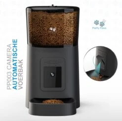 Pretty Paws PP003 – Camera Voerautomaat Zwart – Automatische Voerbak – Slimme Voerautomaat Met App – Instelbaar Voedingsschema