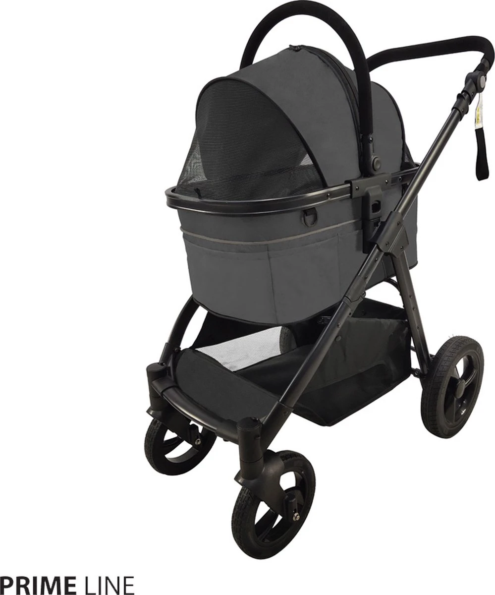 Primeline Hondenbuggy Type 3 – Opvouwbaar – Donkergrijs – 82x60x105cm