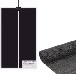 Professionele Warmtemat Voor Huisdieren Met Anti-slip Matje – 28 X 53 Cm – 28 Watt – | Terraria Verwarming | Hondenmand Verwarming | Kippenhok Verwarming | 28x53cm | Mét Thermostaat!