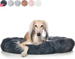 Snoozle Hondenmand – Zacht En Luxe Hondenkussen – Wasbaar – Fluffy – Hondenmanden – 80cm – Grijs