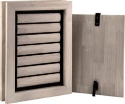 Tomsgates Bouncer Houten Hondenluik Voor Grote Honden | Grijs Afgewerkt | 40 X 28 Cm | Eenvoudige Installatie | Voor Deuren Tot 5.5 Cm Dik | Isolerend | Duurzaam