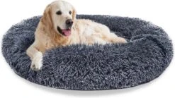 Topmast Fluffy Donut – Dierenmand – Donut Hondenmand – Antraciet – 40 Cm