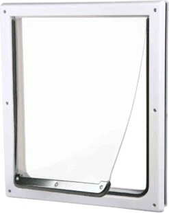 Trixie 2-Weg Hondenluik Wit – S-M 30 X 36 CM