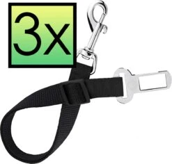 Verstelbaar Hondenriem Autogordel Universele Auto Hondengordel (3 Stuks) – Zwart