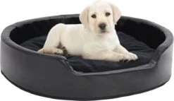 VidaLife Hondenmand 79x70x19 Cm Pluche En Kunstleer Zwart