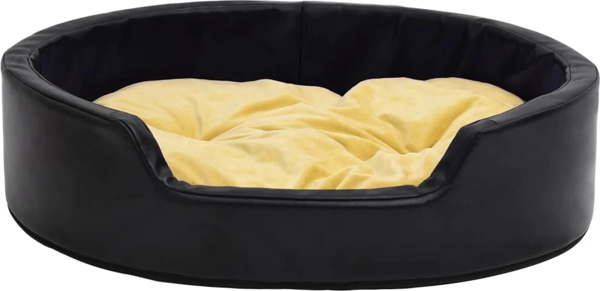 VidaLife Hondenmand 90x79x20 Cm Pluche En Kunstleer Zwart En Geel
