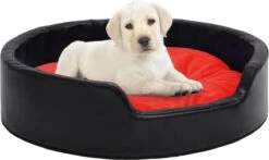 VidaLife Hondenmand 90x79x20 Cm Pluche En Kunstleer Zwart En Rood