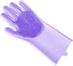 WUFY Borstel Handschoen Voor Honden En Katten – Huisdierenborstel – Verzorgingsborstel – Massageborstel – Fiolett M