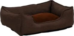 VidaXL Hondenmand Linnen-look 65x50x20 Cm Fleece Bruin