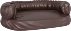 VidaXL Hondenmand Met Ergonomisch Schuim 60×42 Cm Kunstleer Bruin